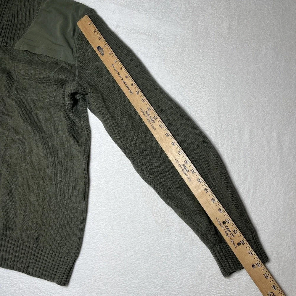 Duluth Trading Co Sweater Mens Size XLT Tall Green Cotton Wool Elbow Patches